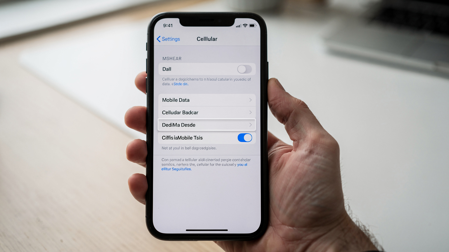 Ein iPhone 11, das den Einstellungsbildschirm für die Mobilfunkdaten anzeigt, mit der Option "Mobilfunktarif hinzufügen" deutlich sichtbar.