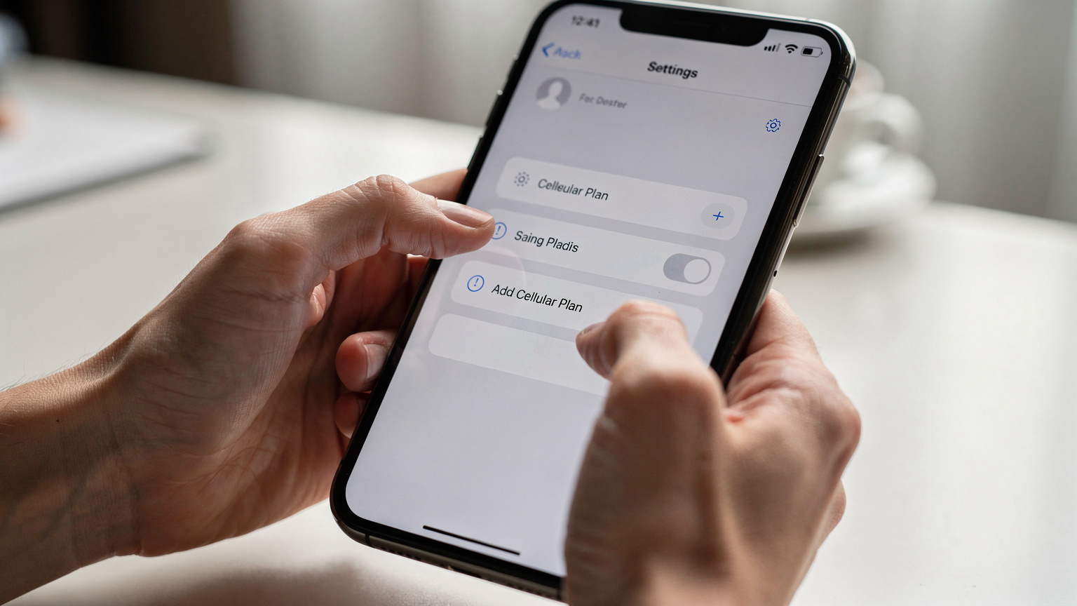 Bir iPhone ekranında 'Hücresel Plan Ekle' seçeneğinin açık olduğu Ayarlar menüsünün yakın çekimi.