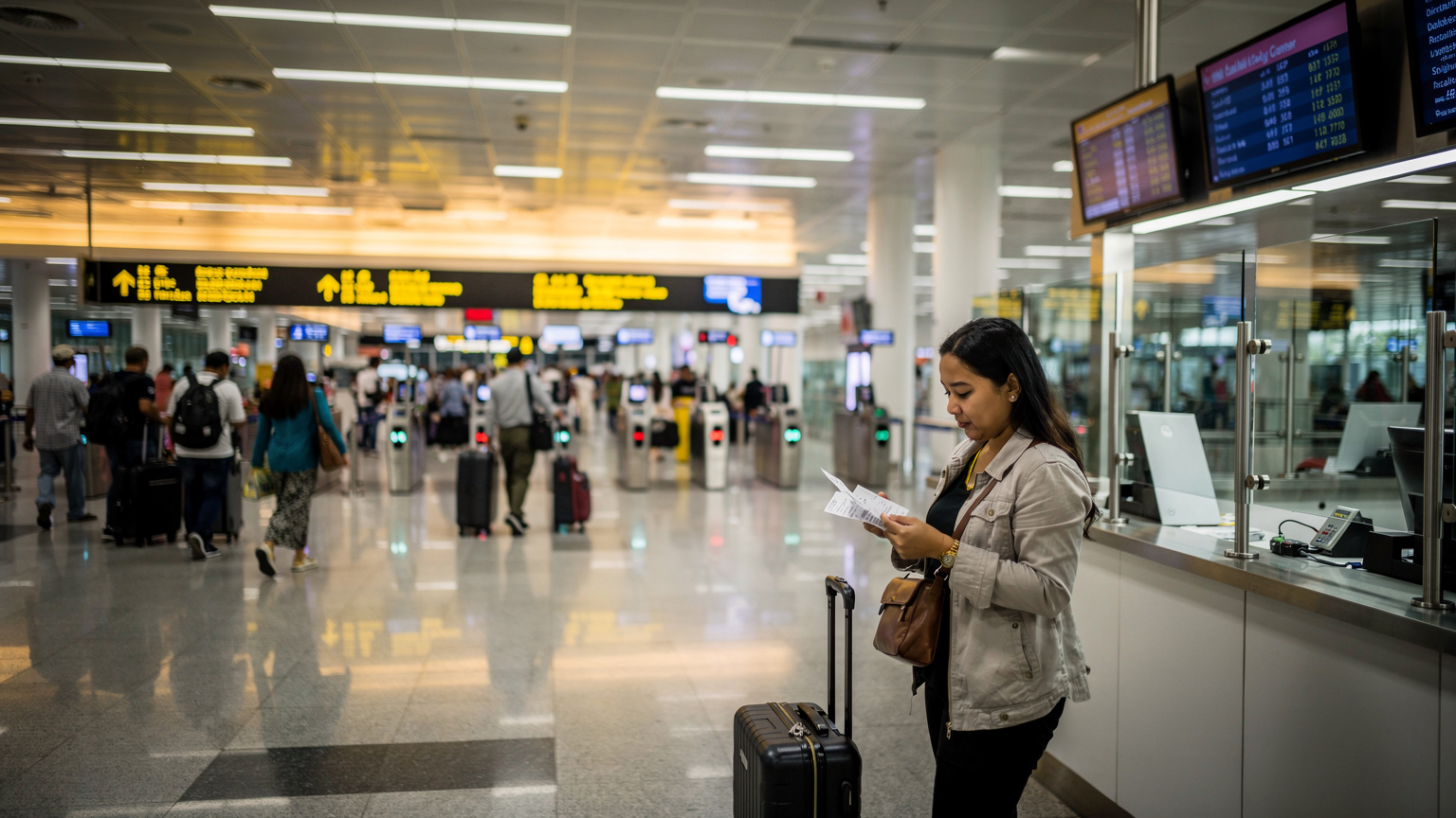 Pintu kedatangan Bandara Changi T2 yang selalu ramai, tempat pertama saya mencoba mengaktifkan eSIM Tri.