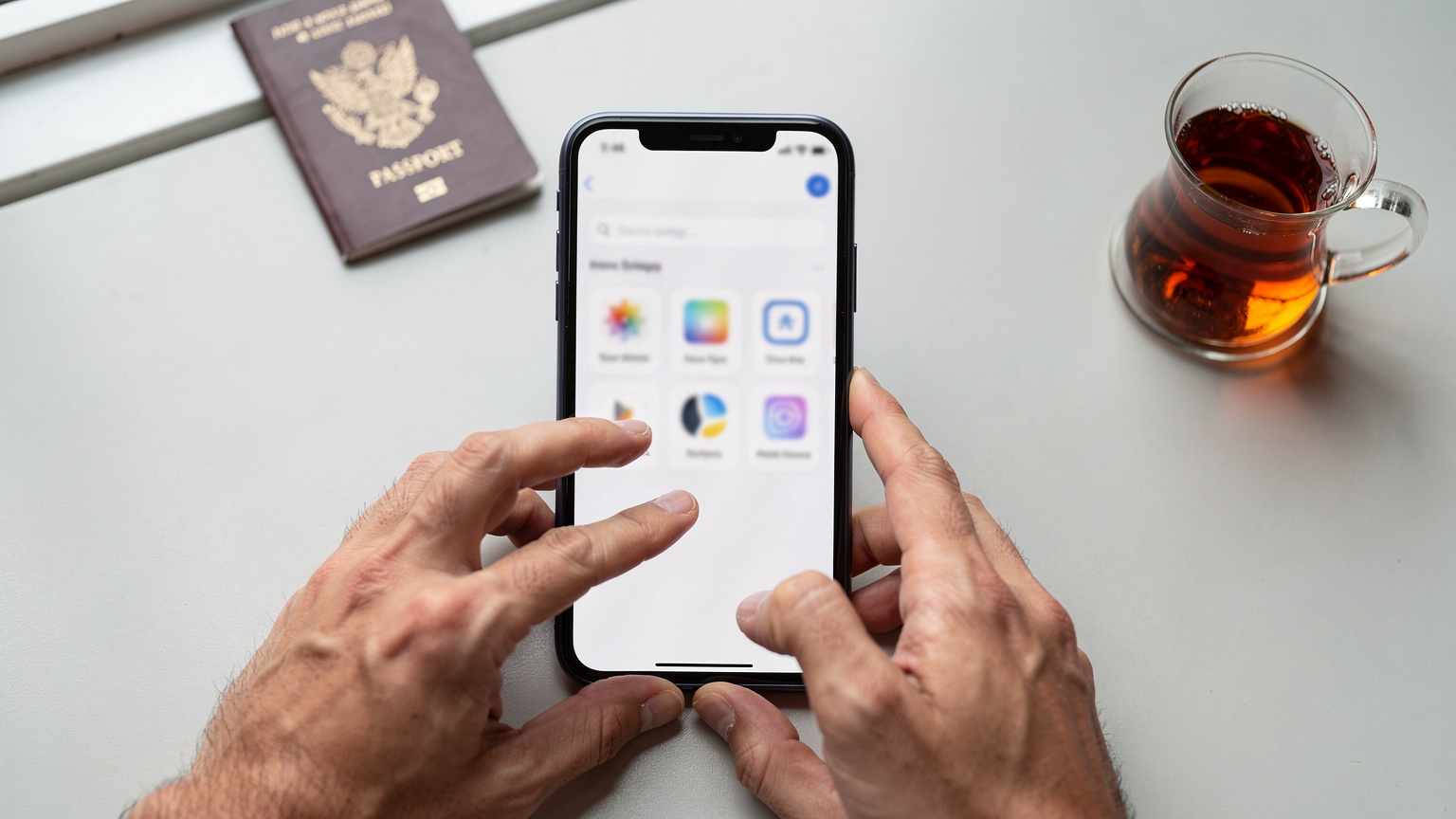 Bir akıllı telefon ekranında Cellesim uygulamasında eSIM profilini manuel olarak eklemek için ayarlar menüsünü gösteren yakın çekim.
