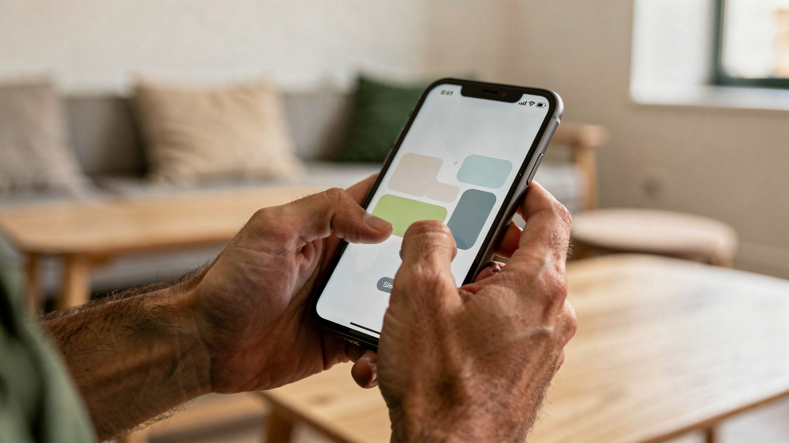 Un viaggiatore sta usando il suo smartphone per configurare una eSIM, con un'interfaccia utente pulita e chiara che mostra i passaggi di attivazione.