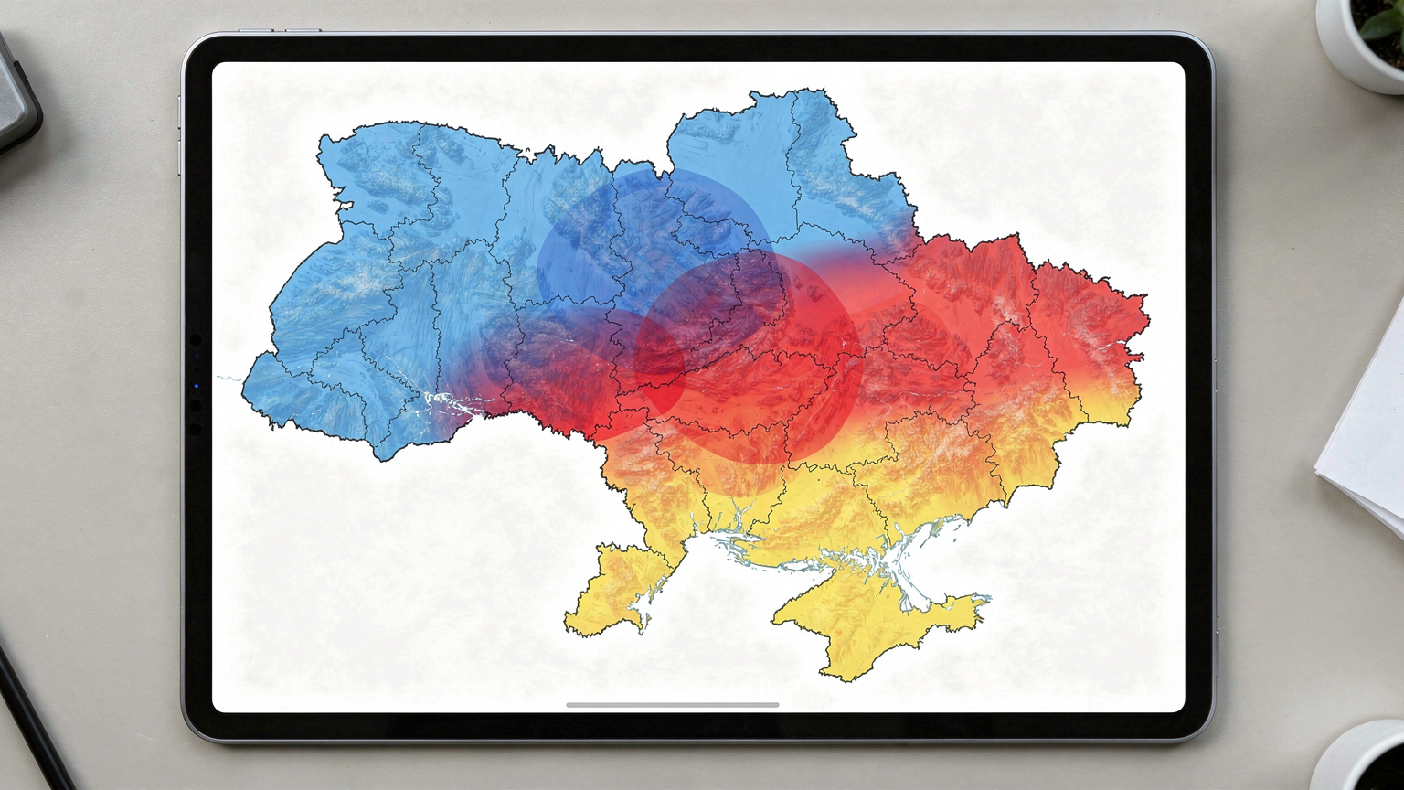 Мапа України, що візуалізує зони покриття 4G/LTE для Київстар, Vodafone та Lifecell, з кольоровим кодуванням для кожного оператора.