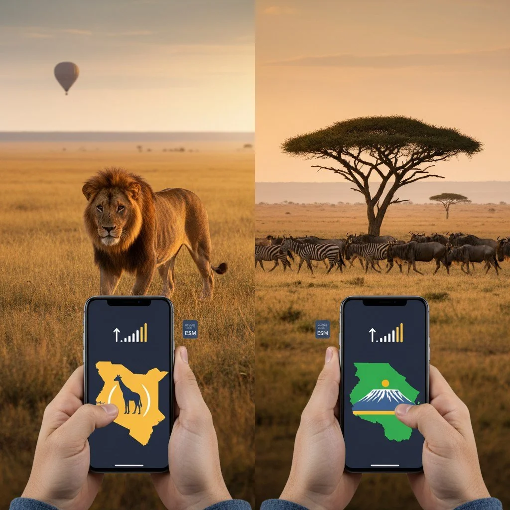Kenia vs. Tansania für Safari: Was Sie über Ihr Reiseziel und die Konnektivität wissen sollten - Cellesim eSIM